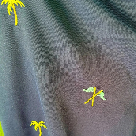 Coral Bay Golf 16 Women’s Navy Blue Bermuda Golf shorts. Embroidered Palm & flag - Picture 3 of 8